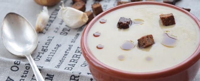 Potage topinambours champignons bacon